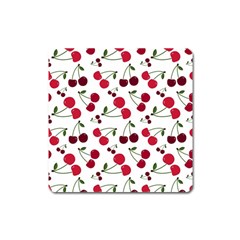 Cute Cherry Pattern Square Magnet by TastefulDesigns