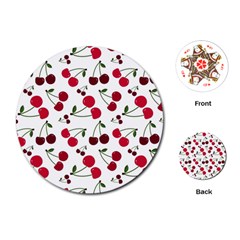 Cute Cherry Pattern Playing Cards Single Design (round)