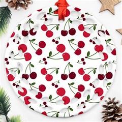 Cute Cherry Pattern Ornament (round Filigree)