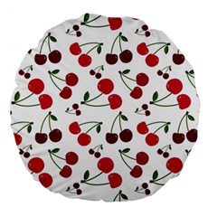 Cute Cherry Pattern Large 18  Premium Round Cushions by TastefulDesigns