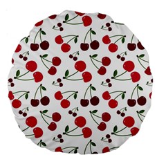 Cute Cherry Pattern Large 18  Premium Flano Round Cushions by TastefulDesigns