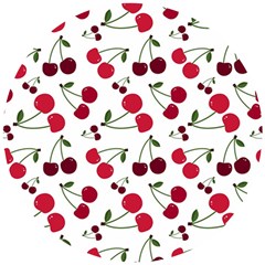 Cute Cherry Pattern Wooden Puzzle Round by TastefulDesigns