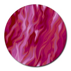 Lesbian Pride Abstract Smokey Shapes Round Mousepads by VernenInk