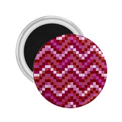 Lesbian Pride Pixellated Zigzag Stripes 2 25  Magnets by VernenInk