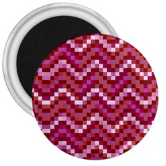 Lesbian Pride Pixellated Zigzag Stripes 3  Magnets by VernenInk