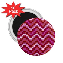 Lesbian Pride Pixellated Zigzag Stripes 2 25  Magnets (10 Pack)  by VernenInk