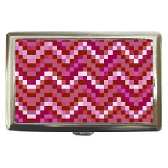 Lesbian Pride Pixellated Zigzag Stripes Cigarette Money Case by VernenInk