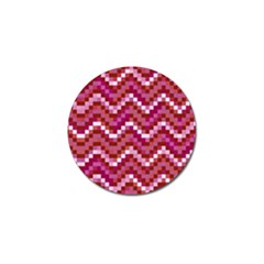 Lesbian Pride Pixellated Zigzag Stripes Golf Ball Marker (4 Pack) by VernenInk