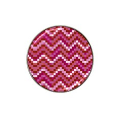 Lesbian Pride Pixellated Zigzag Stripes Hat Clip Ball Marker by VernenInk