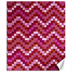 Lesbian Pride Pixellated Zigzag Stripes Canvas 8  X 10  by VernenInk