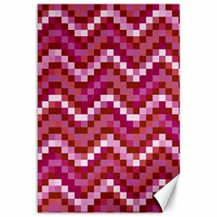 Lesbian Pride Pixellated Zigzag Stripes Canvas 12  X 18  by VernenInk