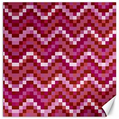 Lesbian Pride Pixellated Zigzag Stripes Canvas 16  X 16  by VernenInk