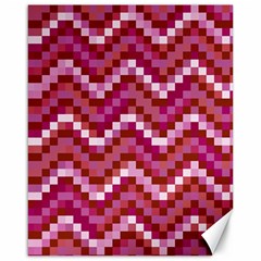 Lesbian Pride Pixellated Zigzag Stripes Canvas 16  X 20  by VernenInk