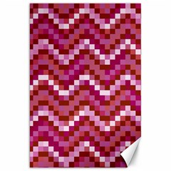 Lesbian Pride Pixellated Zigzag Stripes Canvas 20  X 30  by VernenInk