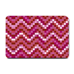 Lesbian Pride Pixellated Zigzag Stripes Small Doormat  by VernenInk