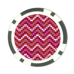 Lesbian Pride Pixellated Zigzag Stripes Poker Chip Card Guard by VernenInk