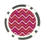 Lesbian Pride Pixellated Zigzag Stripes Poker Chip Card Guard Front