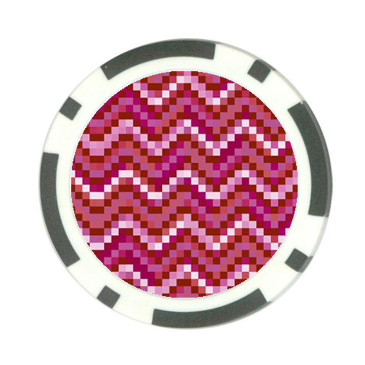 Lesbian Pride Pixellated Zigzag Stripes Poker Chip Card Guard