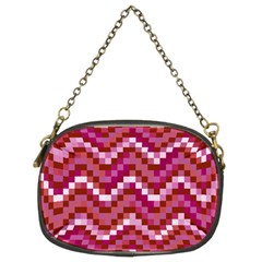 Lesbian Pride Pixellated Zigzag Stripes Chain Purse (two Sides) by VernenInk