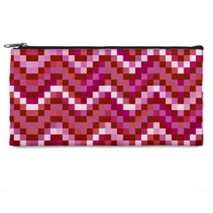 Lesbian Pride Pixellated Zigzag Stripes Pencil Case by VernenInk