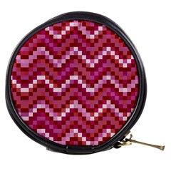 Lesbian Pride Pixellated Zigzag Stripes Mini Makeup Bag by VernenInk