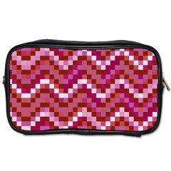 Lesbian Pride Pixellated Zigzag Stripes Toiletries Bag (one Side) by VernenInk