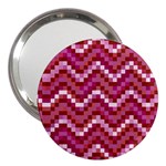 Lesbian Pride Pixellated Zigzag Stripes 3  Handbag Mirrors Front