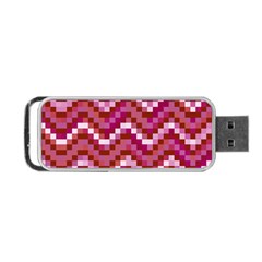 Lesbian Pride Pixellated Zigzag Stripes Portable Usb Flash (one Side) by VernenInk