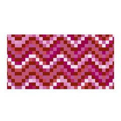 Lesbian Pride Pixellated Zigzag Stripes Satin Wrap by VernenInk