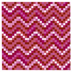 Lesbian Pride Pixellated Zigzag Stripes Wooden Puzzle Square by VernenInk