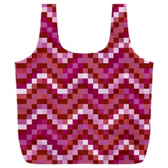 Lesbian Pride Pixellated Zigzag Stripes Full Print Recycle Bag (xxxl) by VernenInk