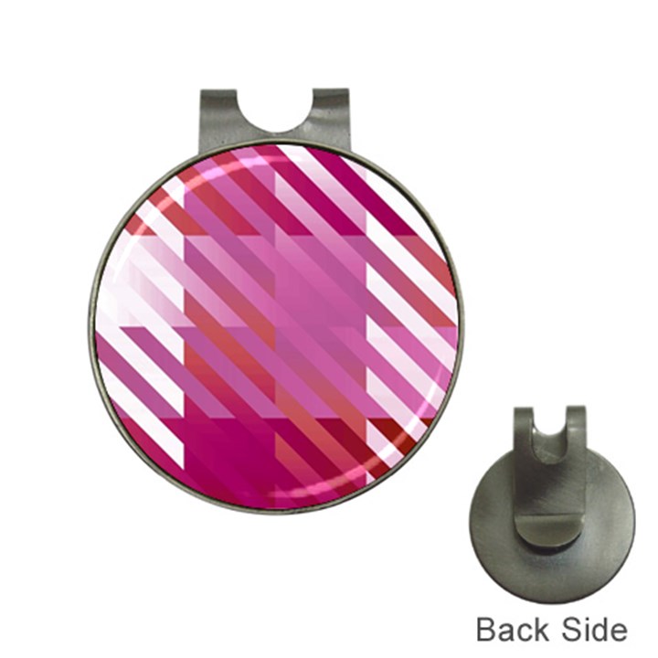 Lesbian Pride Diagonal Stripes Colored Checkerboard Pattern Hat Clips with Golf Markers