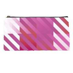 Lesbian Pride Diagonal Stripes Colored Checkerboard Pattern Pencil Case by VernenInk