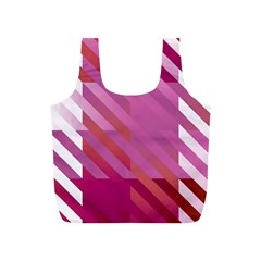 Lesbian Pride Diagonal Stripes Colored Checkerboard Pattern Full Print Recycle Bag (s) by VernenInk