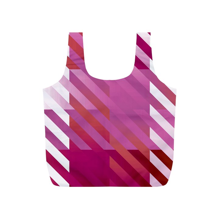 Lesbian Pride Diagonal Stripes Colored Checkerboard Pattern Full Print Recycle Bag (S)