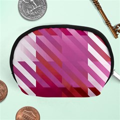 Lesbian Pride Diagonal Stripes Colored Checkerboard Pattern Accessory Pouch (medium) by VernenInk