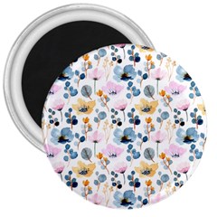 Watercolor Floral Seamless Pattern 3  Magnets by TastefulDesigns