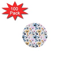 Watercolor Floral Seamless Pattern 1  Mini Buttons (100 Pack)  by TastefulDesigns