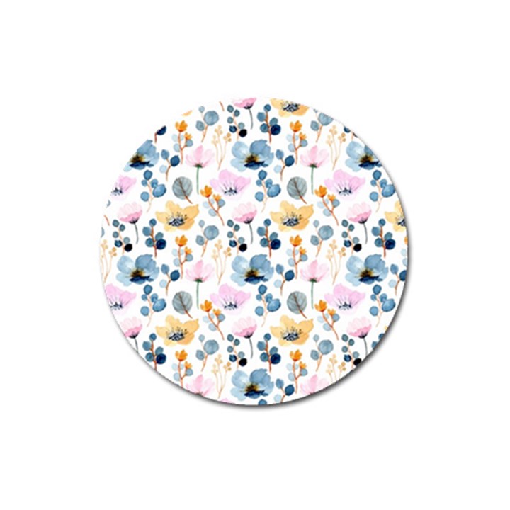 Watercolor Floral Seamless Pattern Magnet 3  (Round)