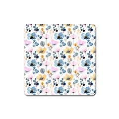 Watercolor Floral Seamless Pattern Square Magnet by TastefulDesigns