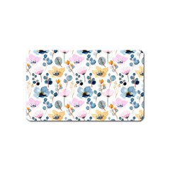 Watercolor Floral Seamless Pattern Magnet (name Card) by TastefulDesigns