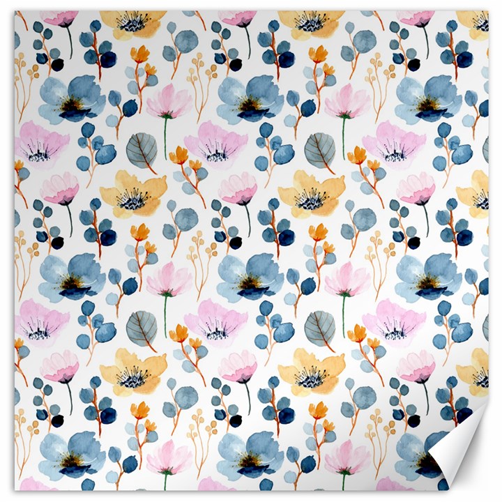 Watercolor Floral Seamless Pattern Canvas 16  x 16 