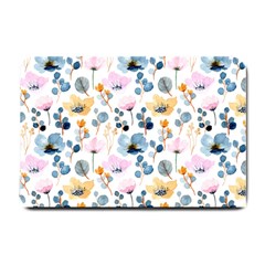 Watercolor Floral Seamless Pattern Small Doormat  by TastefulDesigns