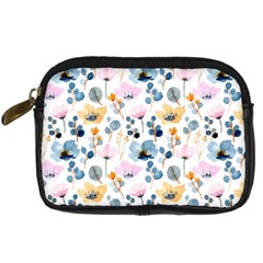 Watercolor Floral Seamless Pattern Digital Camera Leather Case by TastefulDesigns