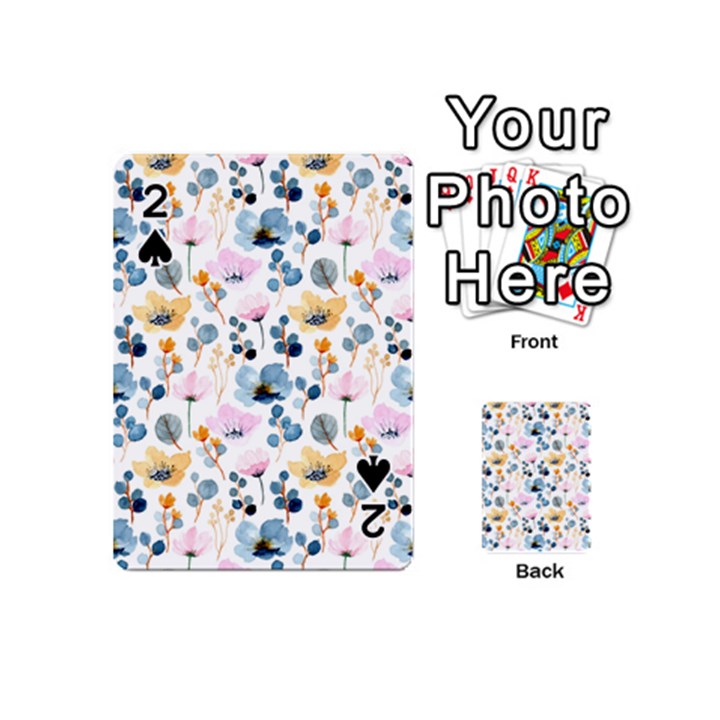 Watercolor Floral Seamless Pattern Playing Cards 54 Designs (Mini)