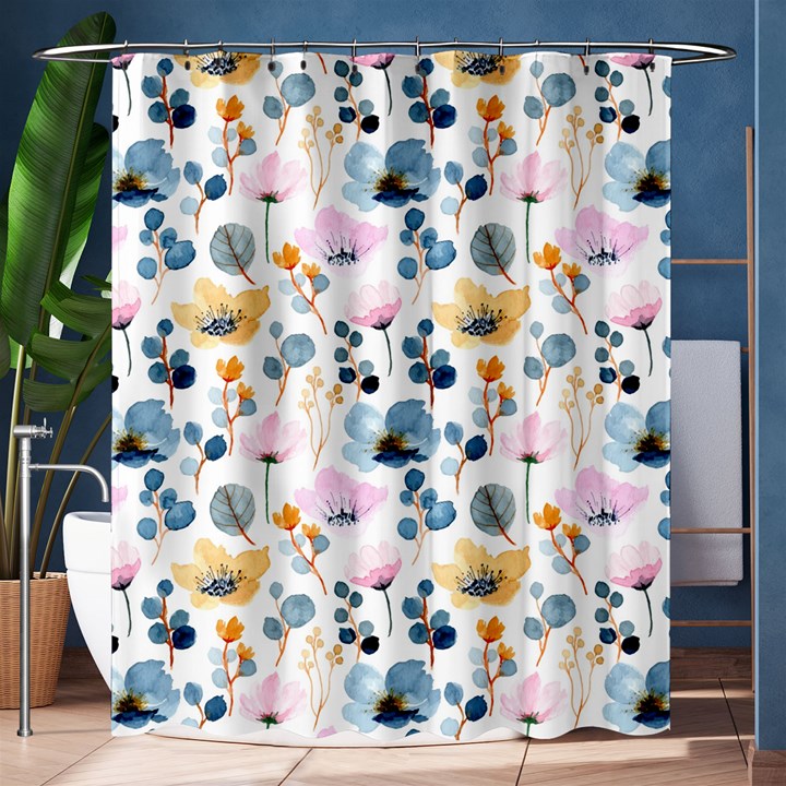 Watercolor Floral Seamless Pattern Shower Curtain 60  x 72  (Medium) 