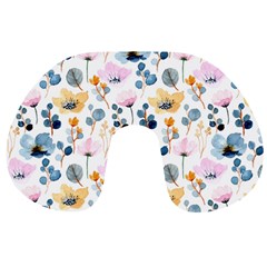 Watercolor Floral Seamless Pattern Travel Neck Pillow by TastefulDesigns