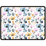 Watercolor Floral Seamless Pattern Double Sided Fleece Blanket (Large)  80 x60  Blanket Front