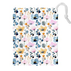 Watercolor Floral Seamless Pattern Drawstring Pouch (4xl)