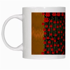 Summer  Flowers In A Floral Jungle Ornate White Mugs by pepitasart